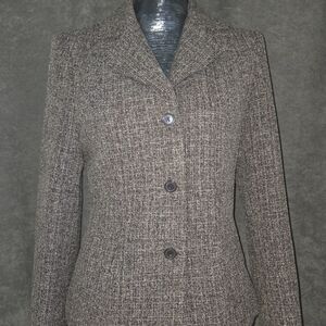 Vanity Fair Elegant Brown Tweed Blazer